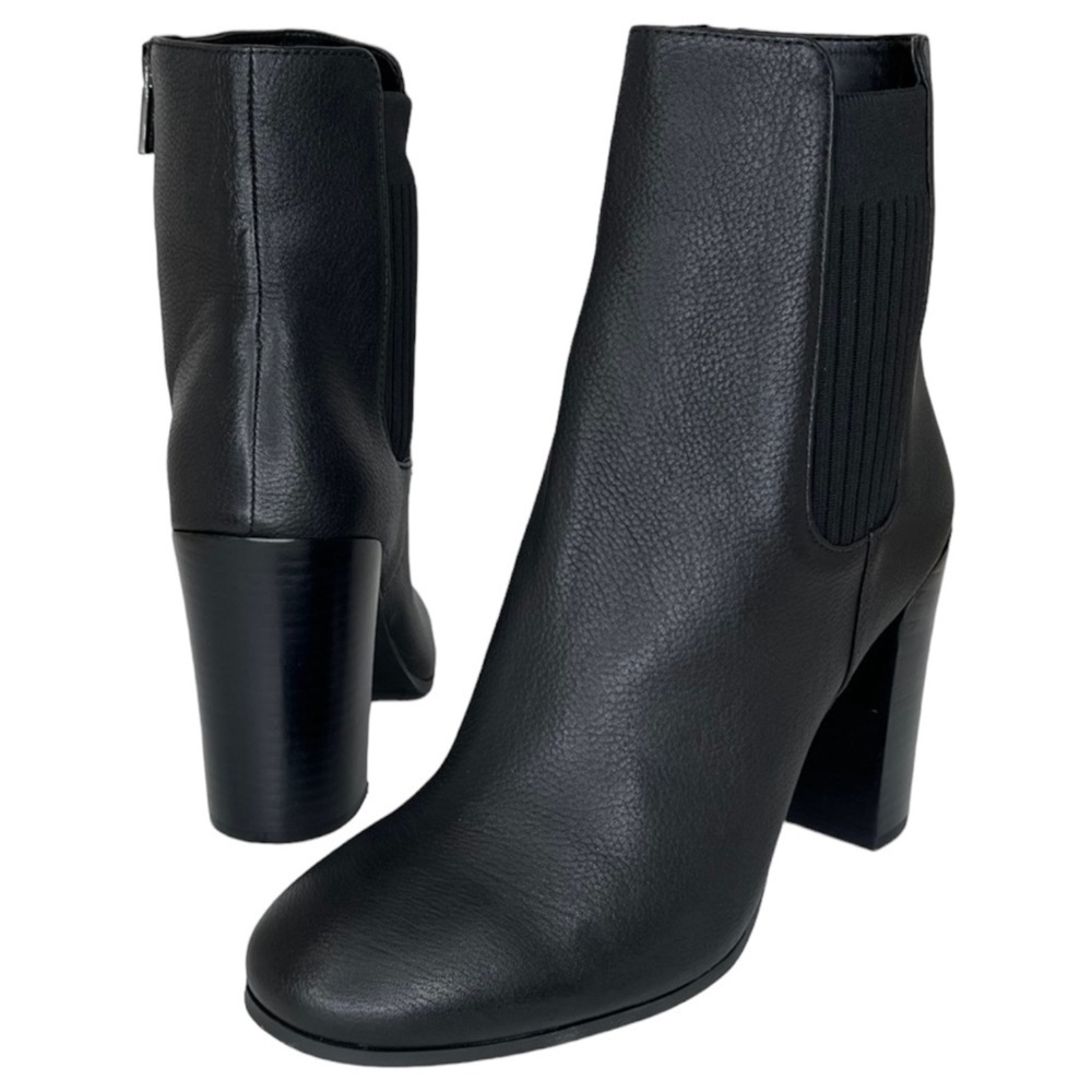 Kenneth Cole NY Justin Black Leather Womens Heeled Ankle Boots Size 9.5M - Picture 11 of 12